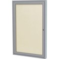 Ghent Ghent Enclosed Bulletin Board, Outdoor, 1 Door, 30"W x 36"H, Ivory Vinyl/Silver Frame PA13630VX-185